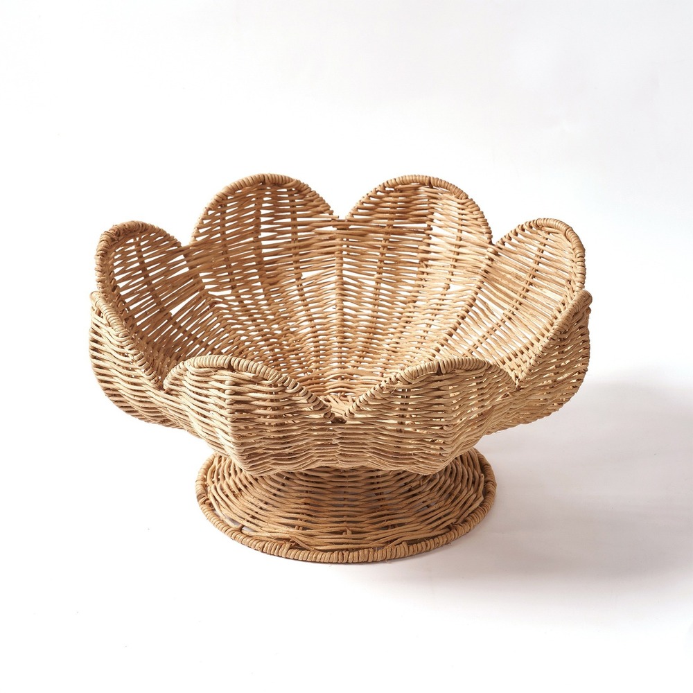 13.5" Scalloped Rattan Pedestal Bowl - Home Decor‎ Collection, Walmart 2026
